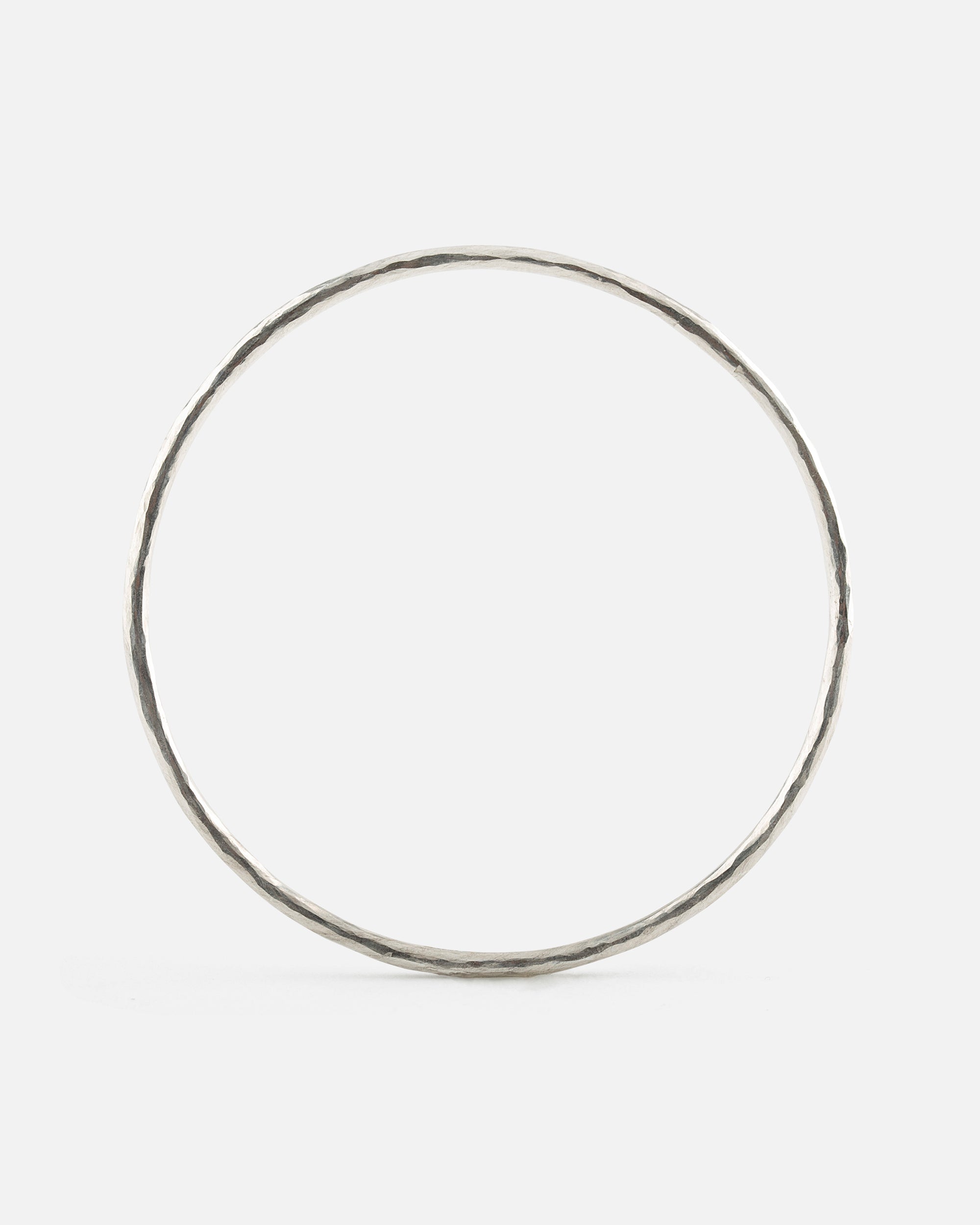 Hammered Silver Bangle Round 2.3mm
