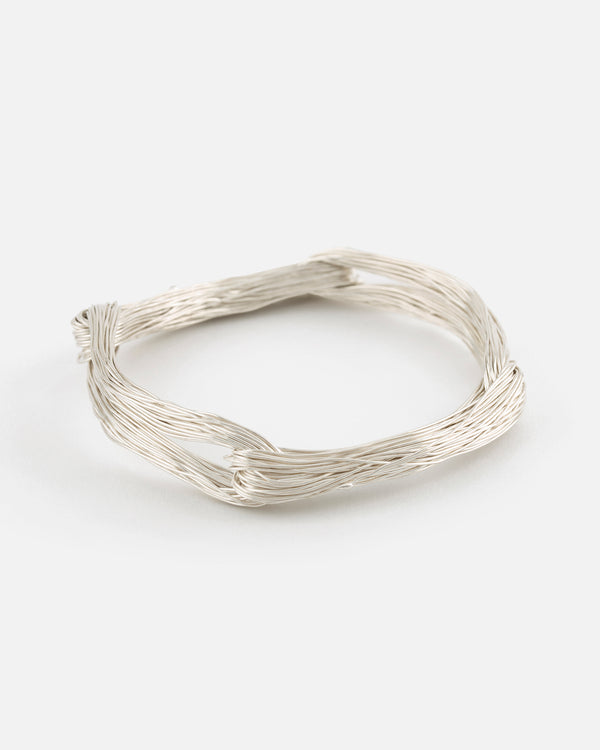 Yarn Bangle in Silver