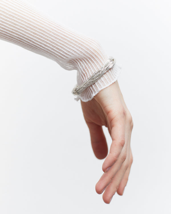 Yarn Bangle in Silver