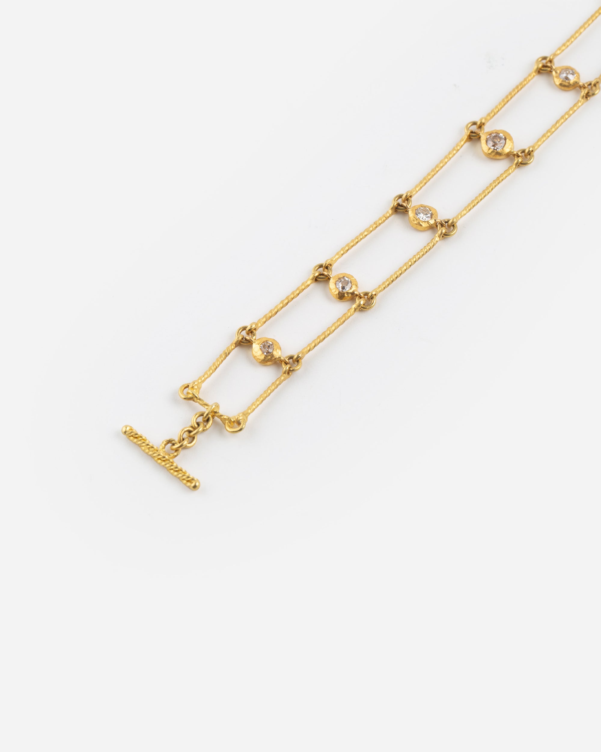 Double Chain Bracelet with Diamonds