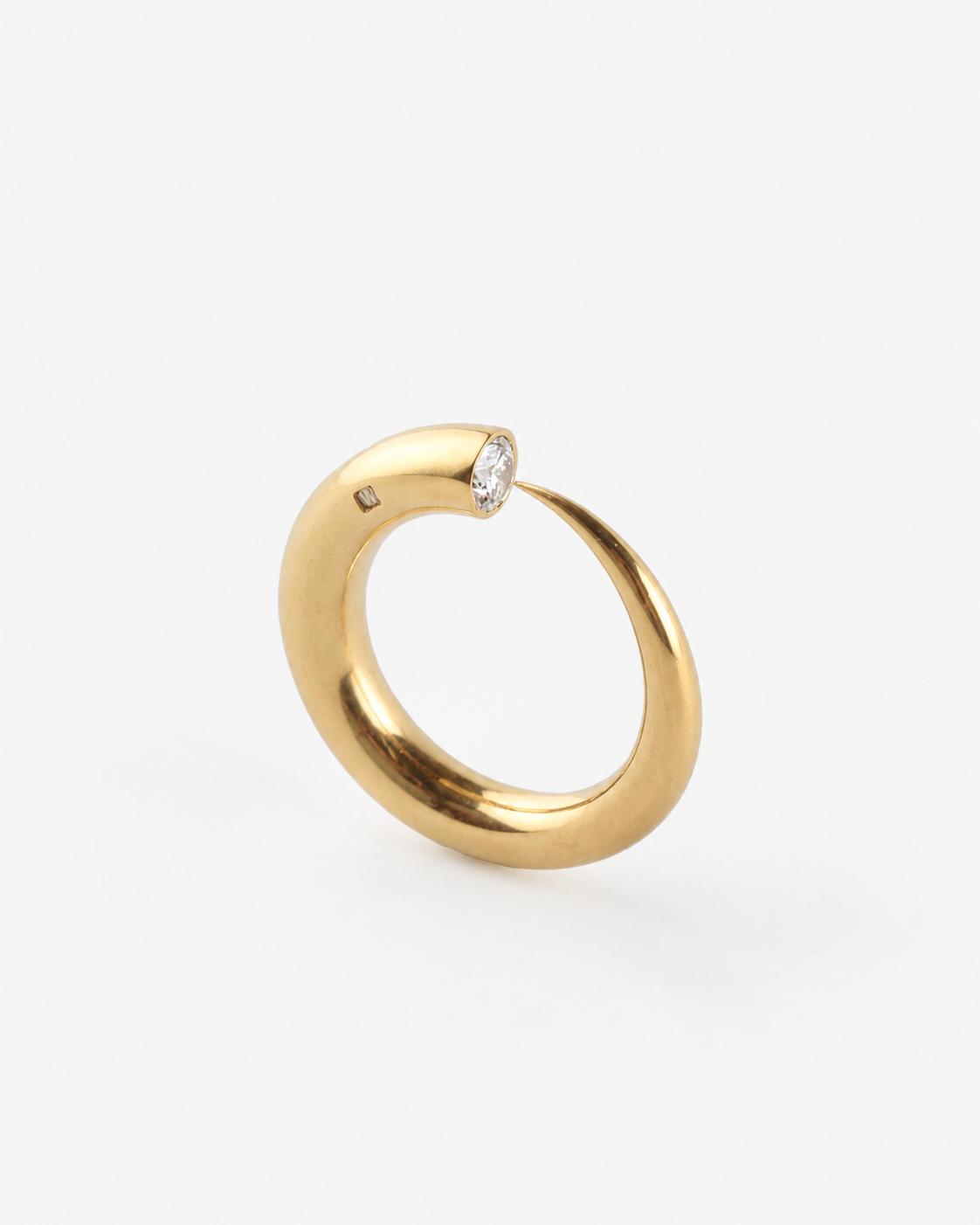 Ouroboros Ring in Gold mit Diamant