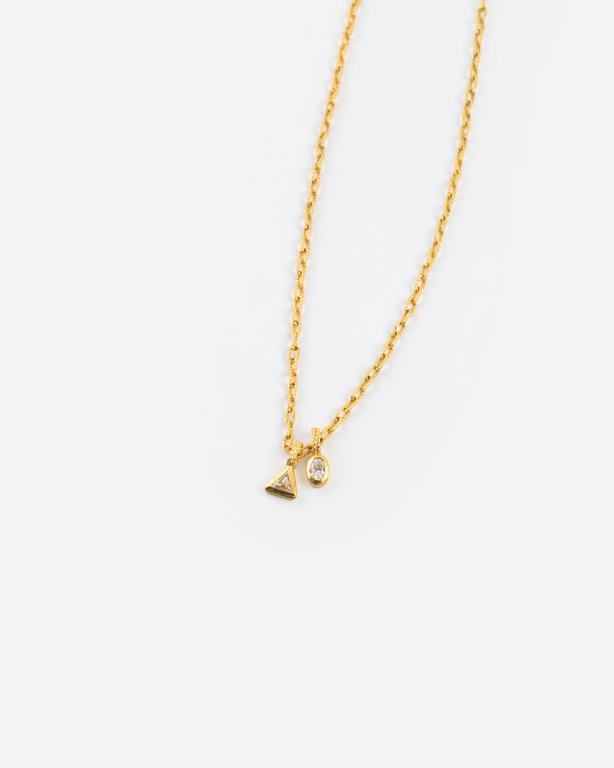 Fine Rope Necklace with Diamond Pendants