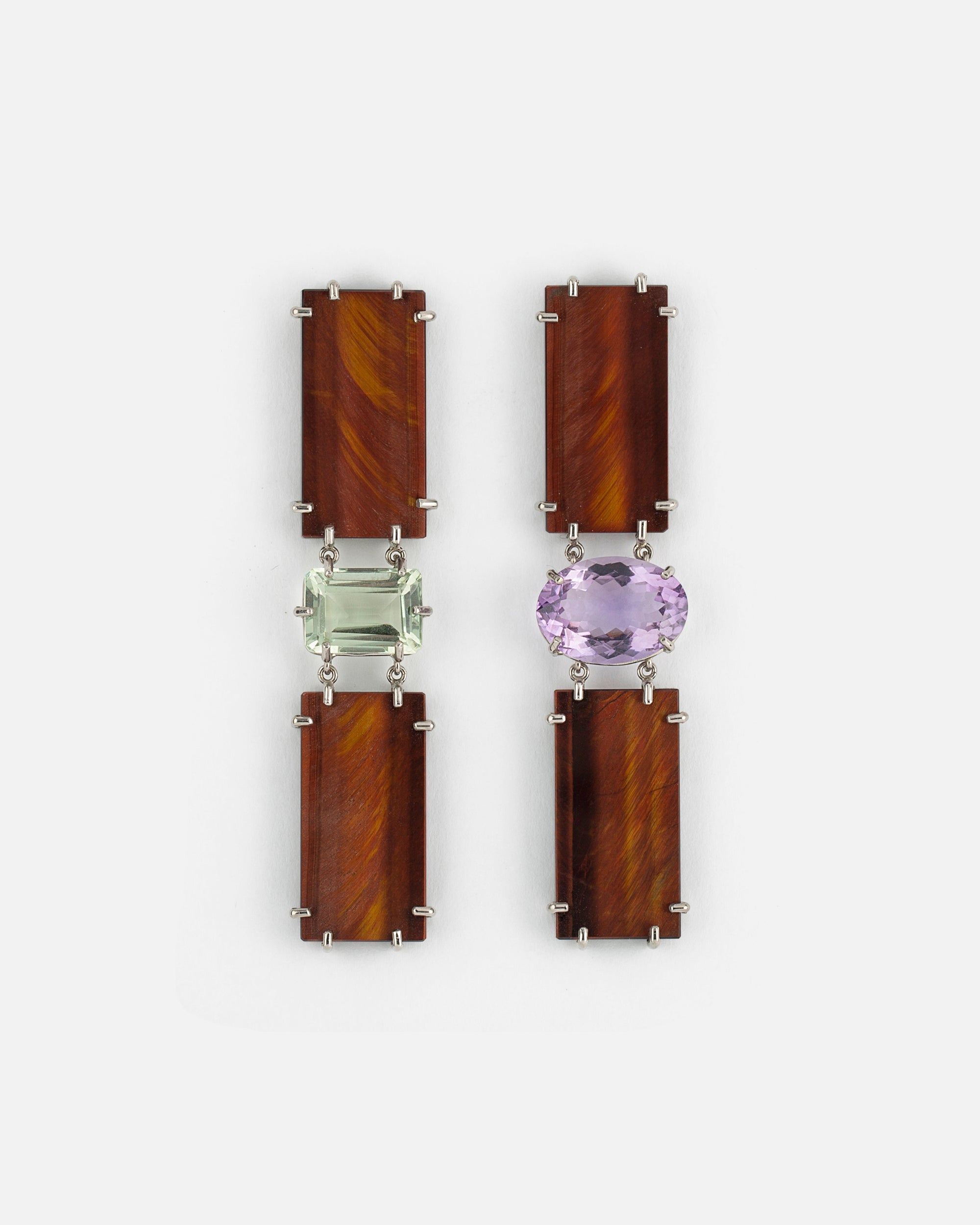 Twin Earrings with Tigers Eyes