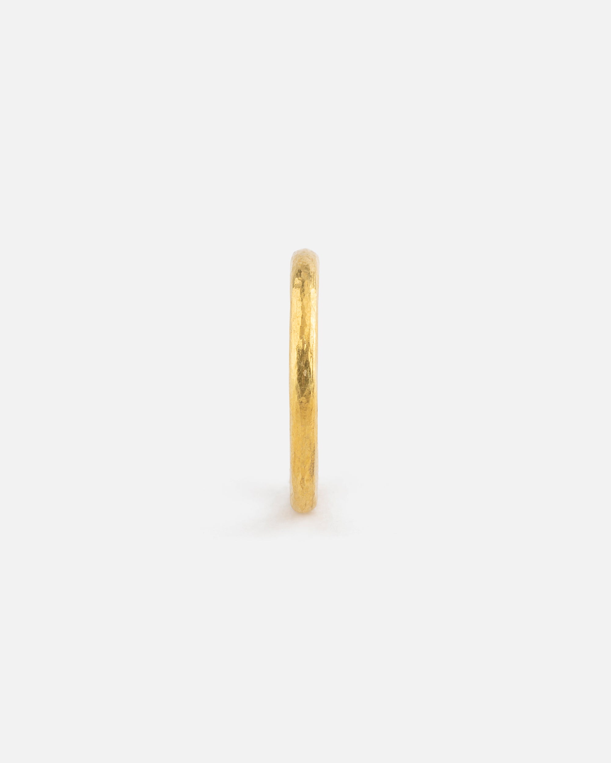 Round Hammered Fine Gold Ring 2.2 mm