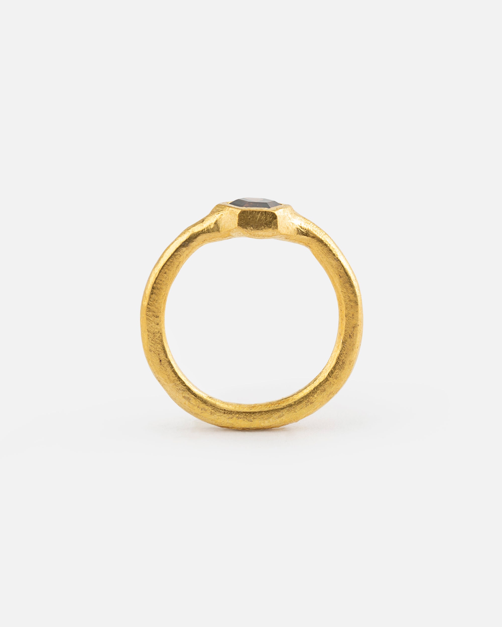 Brown Hexagon Diamond Ring