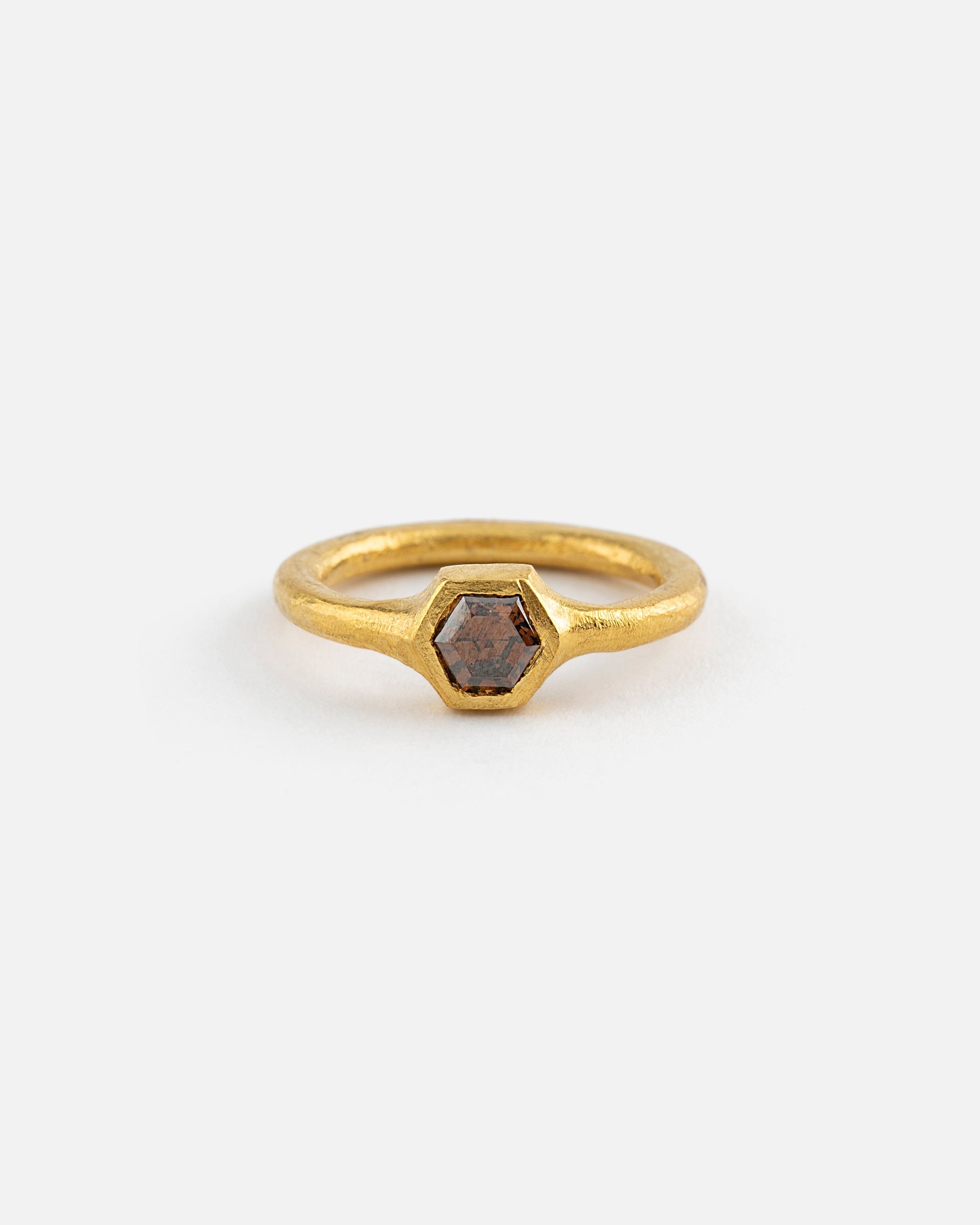 Brauner Sechseck-Diamantring