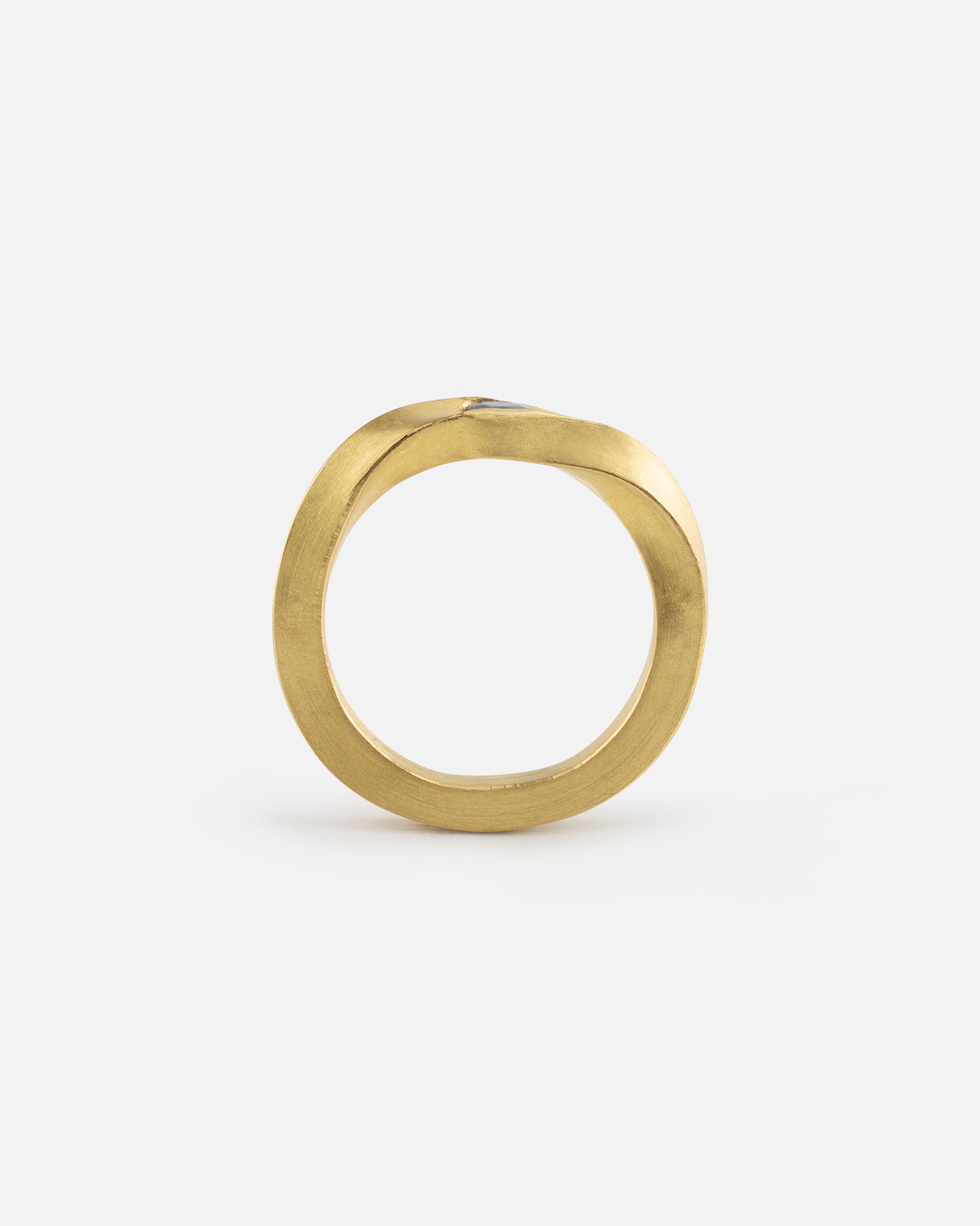 Mobius Gold Ring with Spahire