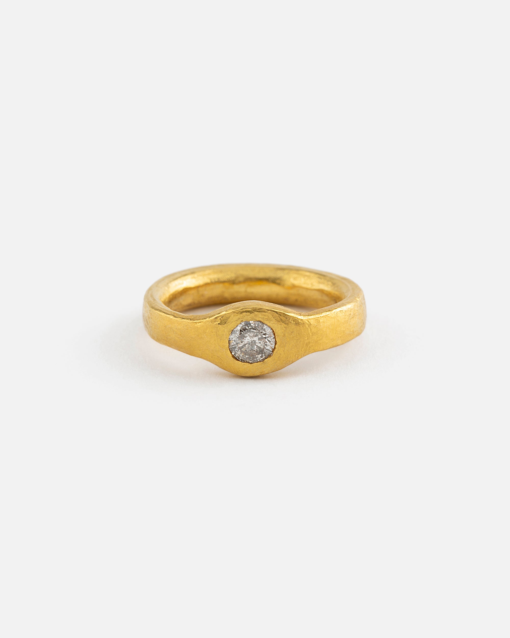 Fine Gold Ring with Salt and Pepper Diamond